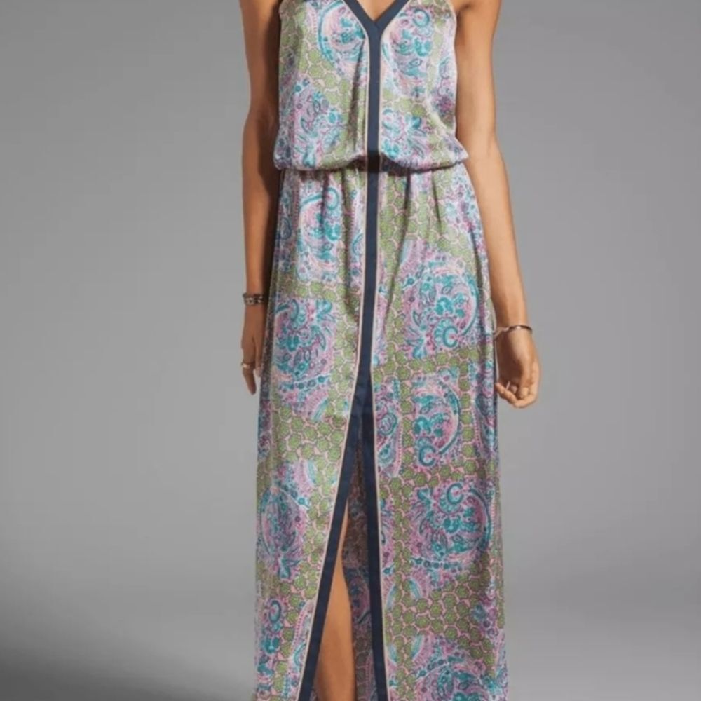 Y2K Juicy Couture Maxi Women's Sz 4 Paisley Maxi Imperial Starflower Sateen Vtg
